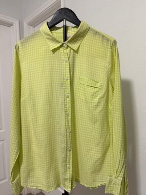 J. Crew Lime Check Button-Down Shirt